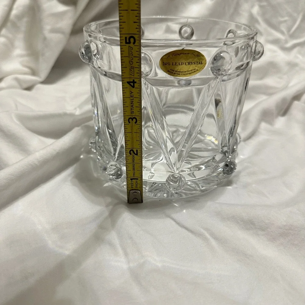 Teleflora Lead Crystal Little Drummer Bowl Czech Republic Exc Starburst Base Boh